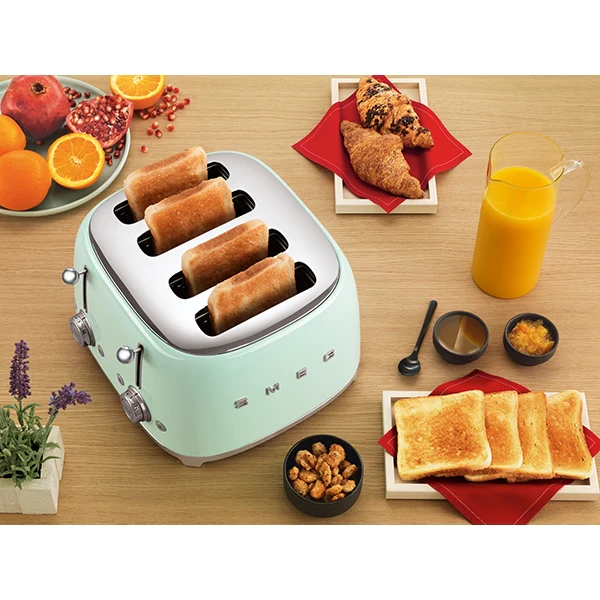 Toaster 4 fentes 2000 W TSF03PGEU vert d’eau Smeg