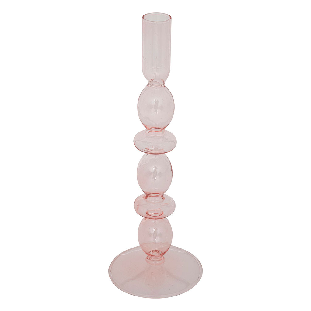 Chandelier BULLES en verre rose H 25.7cm