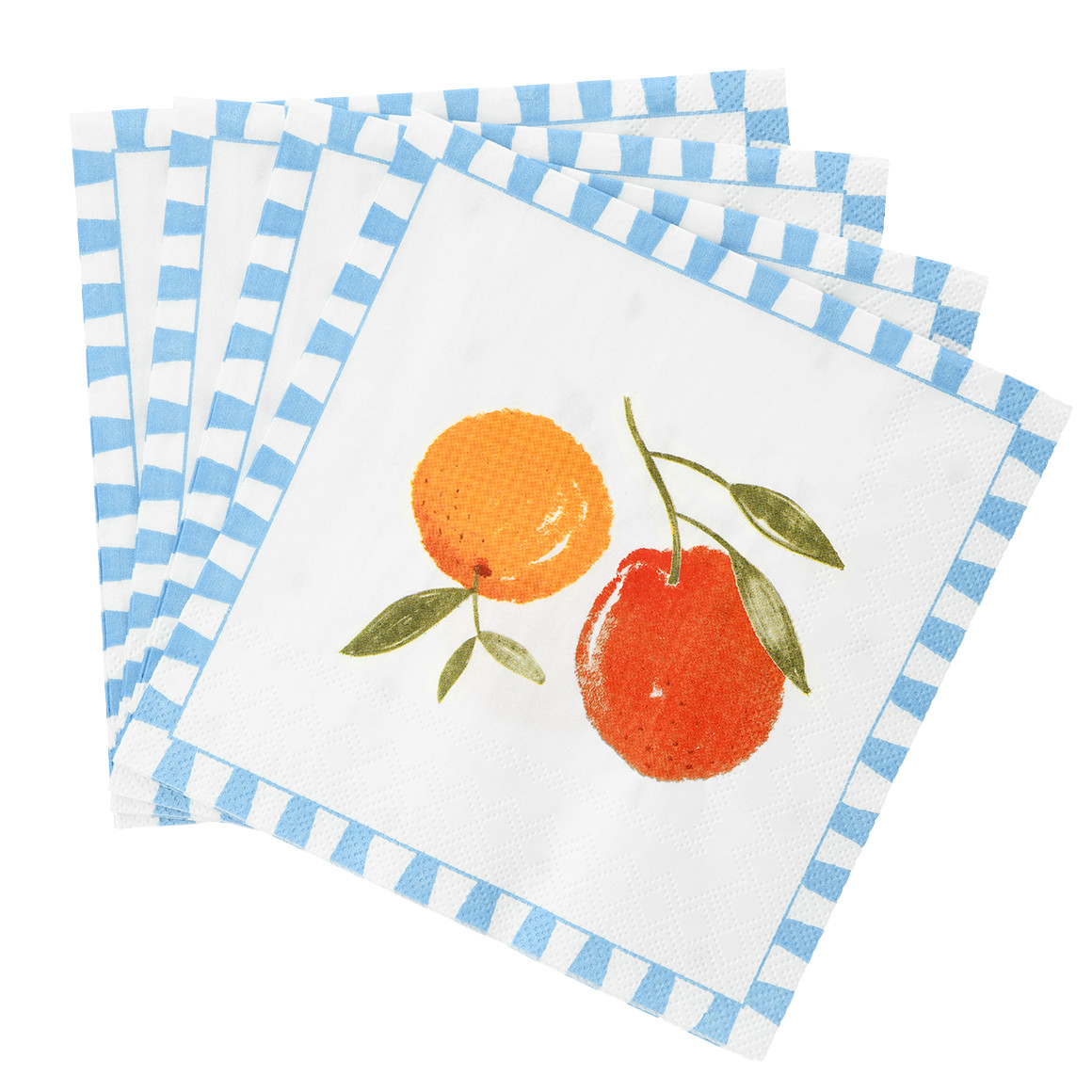 My Home 20 Servietten mit Orangen-Dessin weiss / orange / hellblau