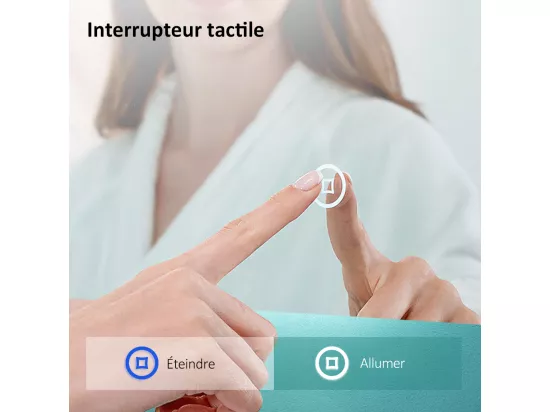 EMKE Miroir lumineux salle de bain rond diamètre 60cm rétro-éclairage sans cadre, Interrupteur Tactile, Miroir LED Blanche Froide/Neutre/Chaude