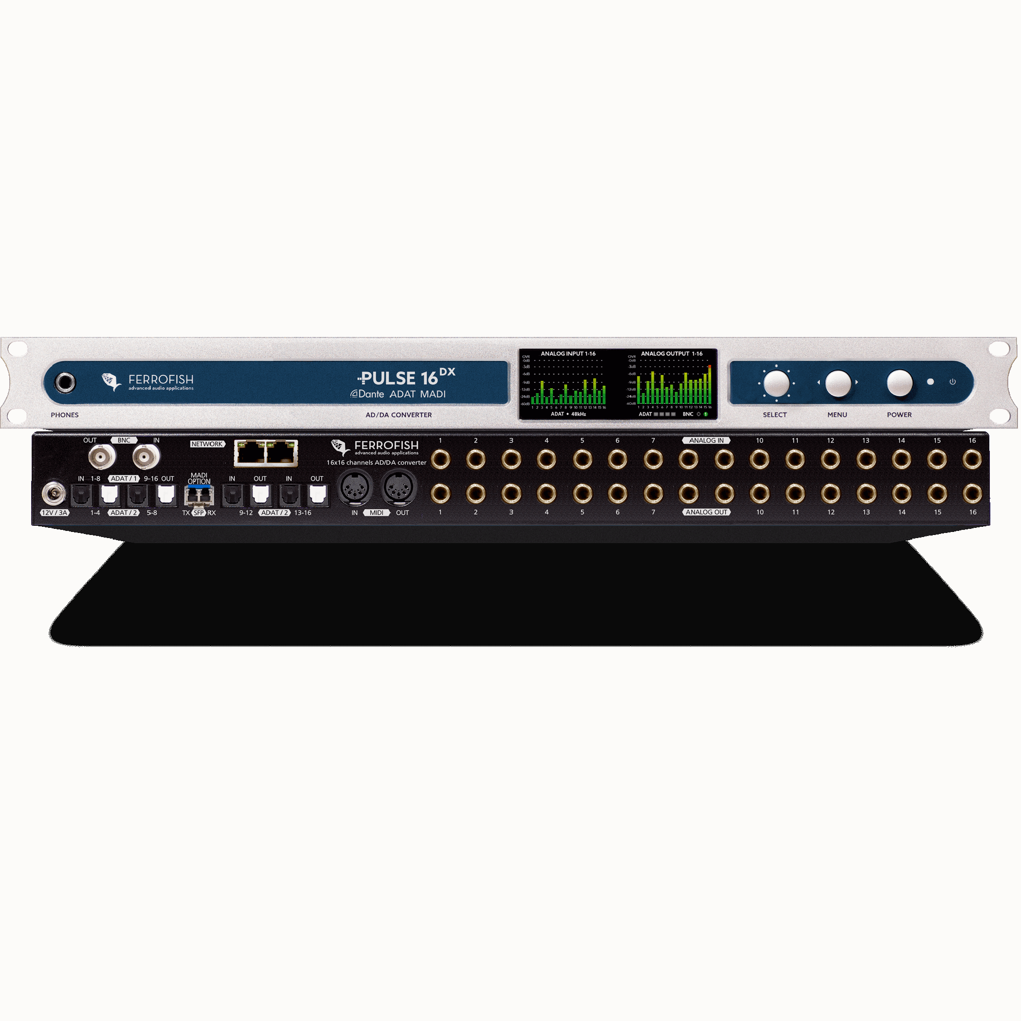 Ferrofish Pulse 16 DX Dante, ADAT en MADI AD/DA converter