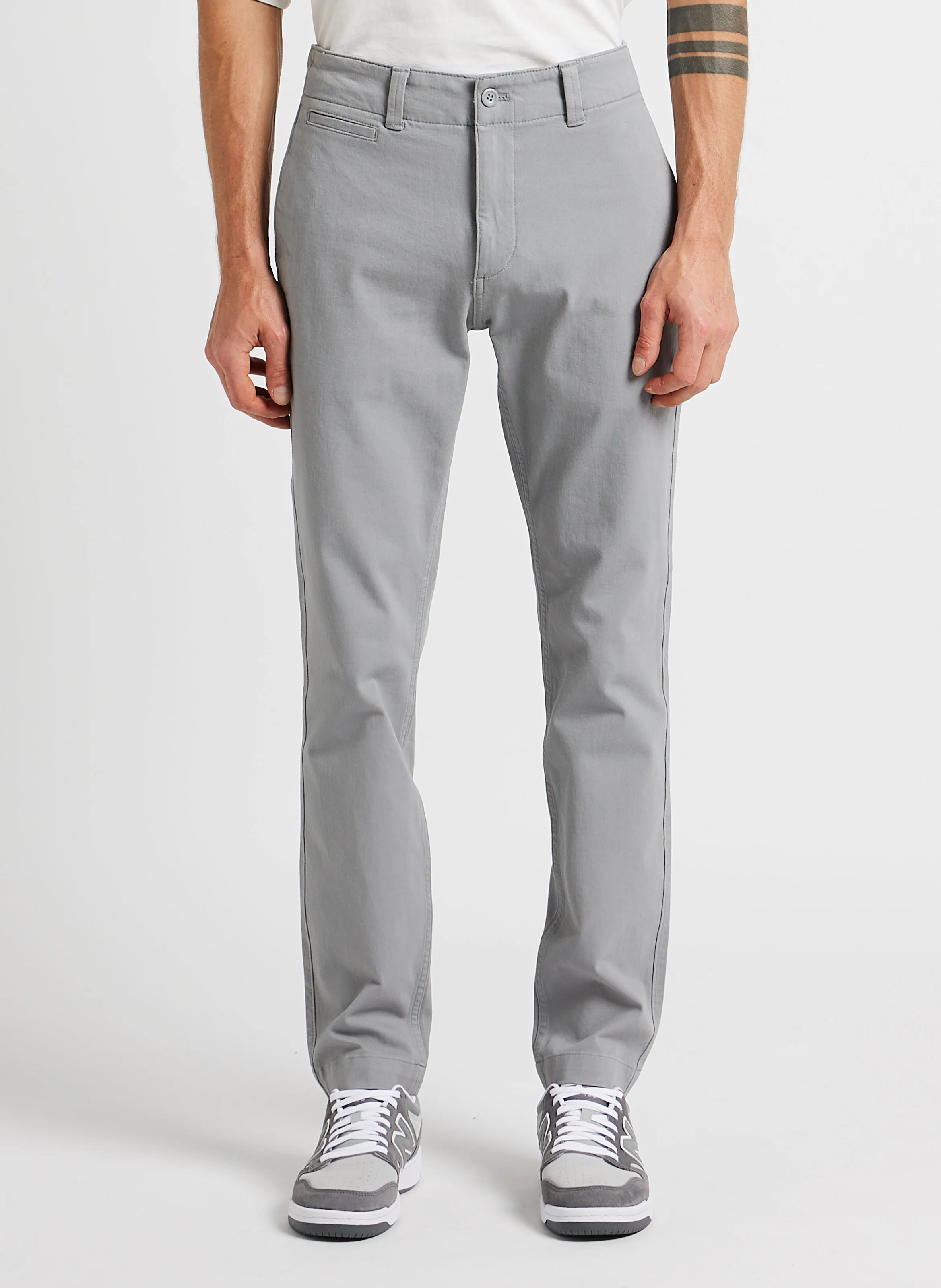 Pantalon skinny en coton mélangé | Gris