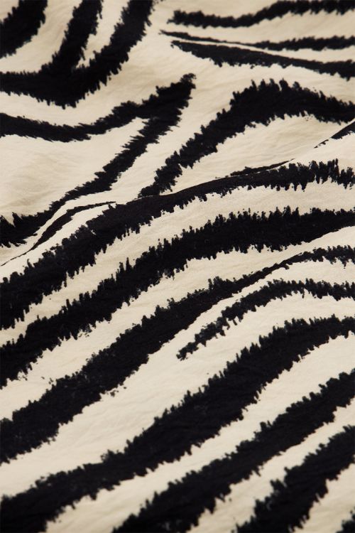 Zwart-beige zebra wikkeljurk