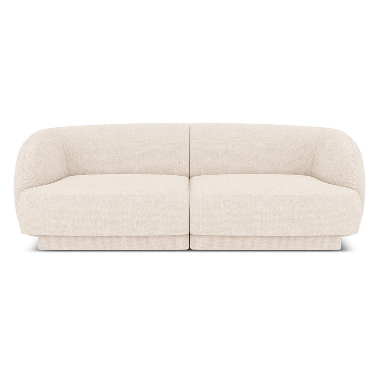 Micadoni Canapé Miley chenille 2 Places beige clair - 184x85x74 cm