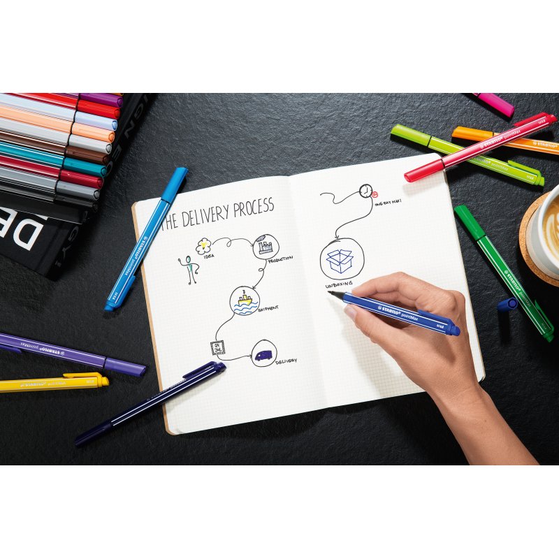 Stylo feutre Stabilo PointMax pointe 1 mm - Pochette de 18