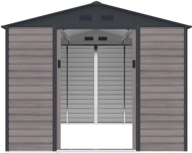 ADELMO - Tuinhuisje - Grijs - Gegalvaniseerd Staal - 8,94 m²