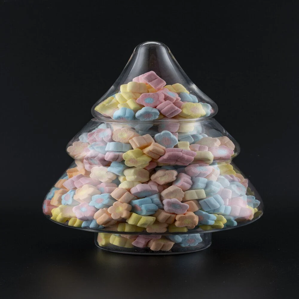Bonbonnière en verre forme sapin Ø19,5xH28cm