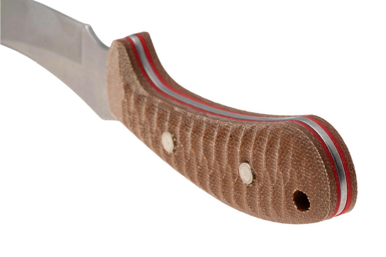 Case Ridgeback Hunter 30592, Stonewashed Stainless Steel, Natural Canvas Laminate/Red G-10, jachtmes