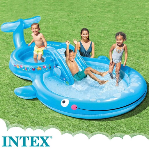 Centro de recreação infantil Intex Baleia com escorregador aquático