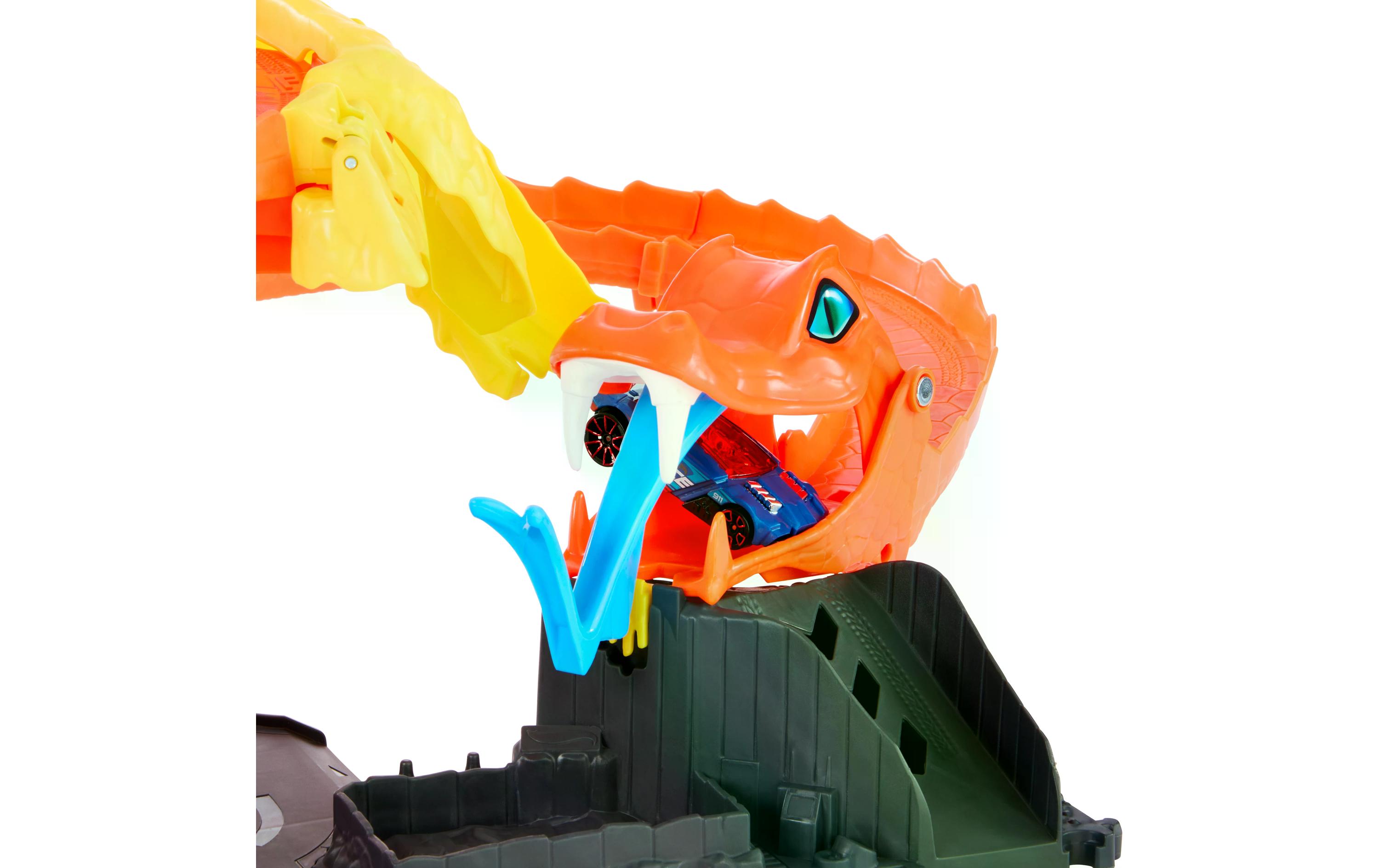 Hot Wheels City Cobra Slam Pizza AttackRennbahn-Spielset mit coolen Streckendetails