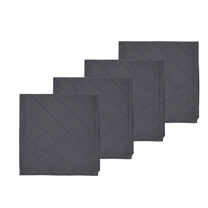 Södahl - Tiles Damask Servietten, ash (4er-Set)