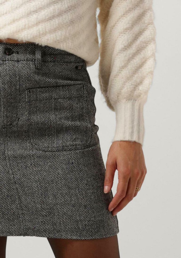SCOTCH & SODA donkergrijze scotch & soda minirok herringbone high rise mini skirt