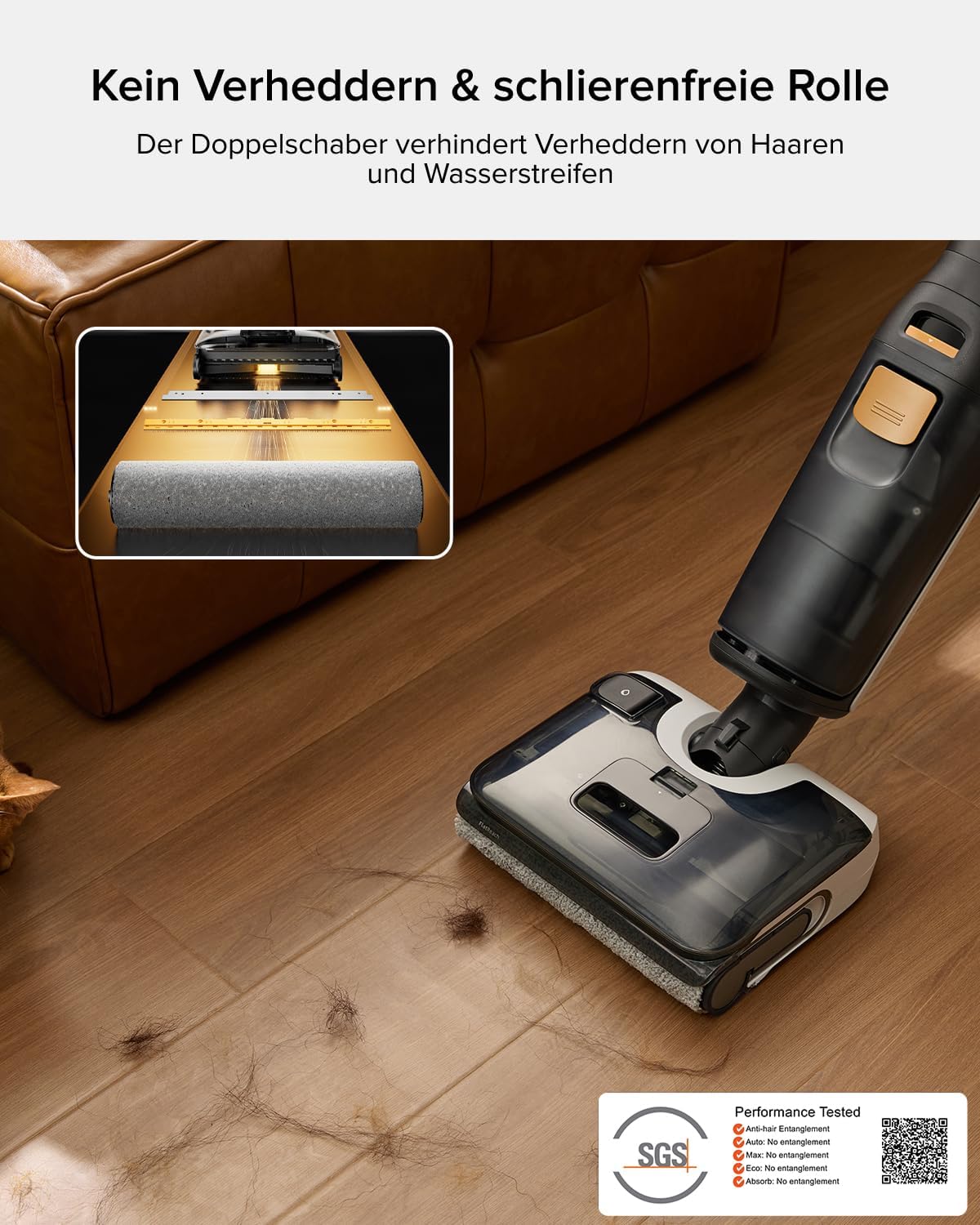 roborock F25 BX Nass Trockensauger, 180° Flach absenkbar, Kabelloser Staubsauger und Mopp in einem mit 20.000 Pa, 90°C Heißluft-Schnelltrocknen & Hochtemperatur-Selbstreinigung, kein Verheddern