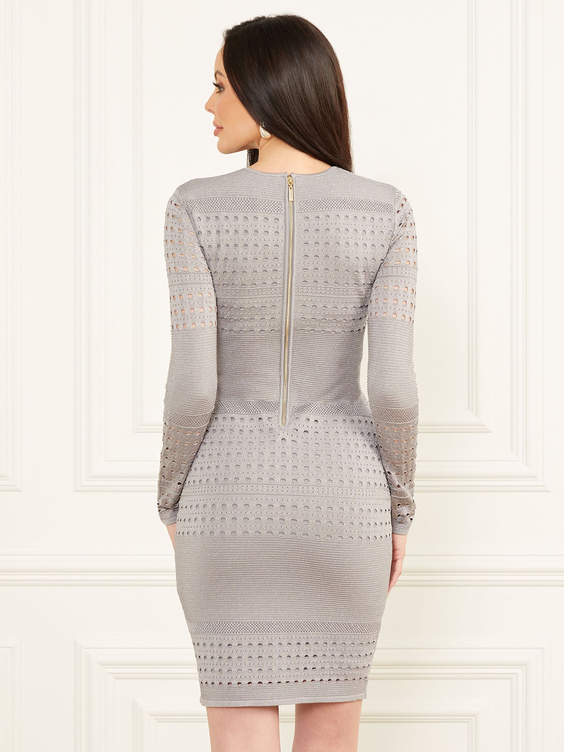 Vestido suéter Henley de manga comprida