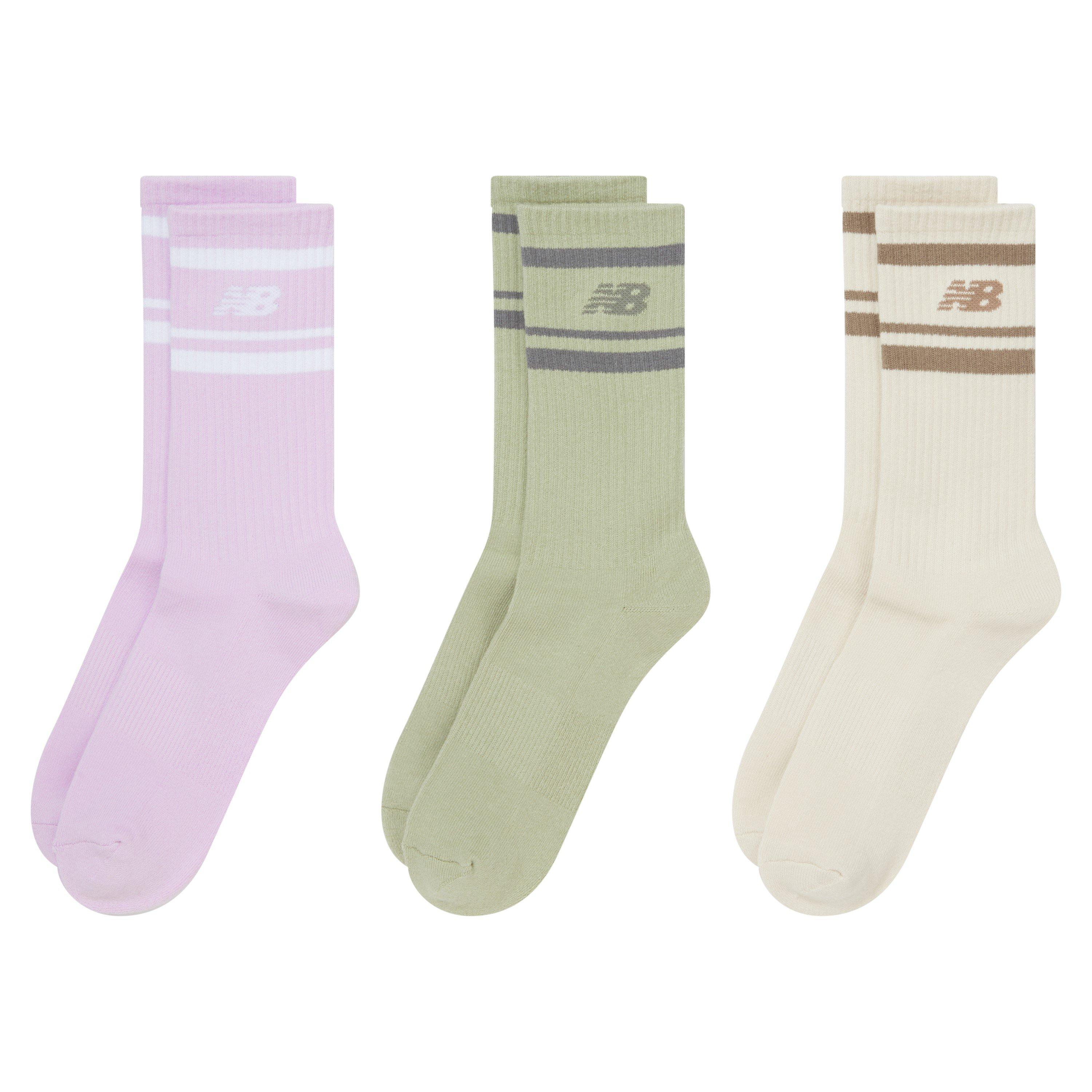 New Balance 3 Pack Stripe Crew Socks