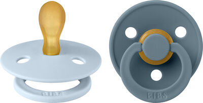 BIBS Colour Smokker 2-pack Lateks Str 1, Baby Blue/Petrol