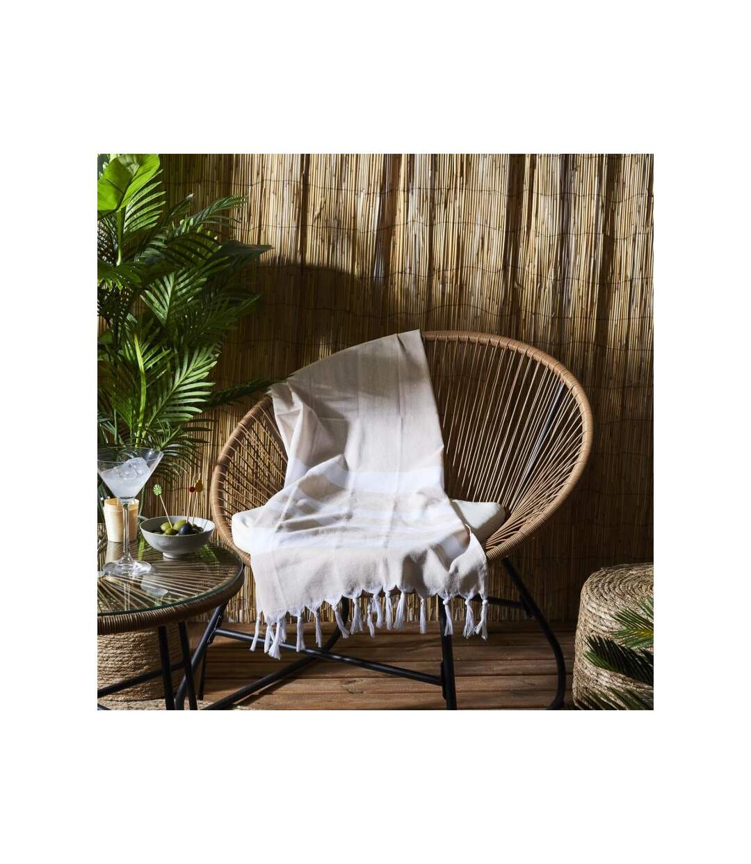 Paris Prix - Fouta à Franges summer 60x160cm Naturel
