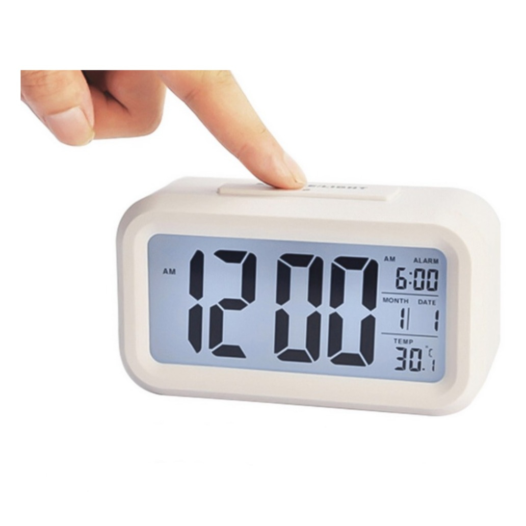 Digitaler LED Wecker mit Temperaturanzeige   Datumsanzeige (Batteriebetrieben) - Türkis