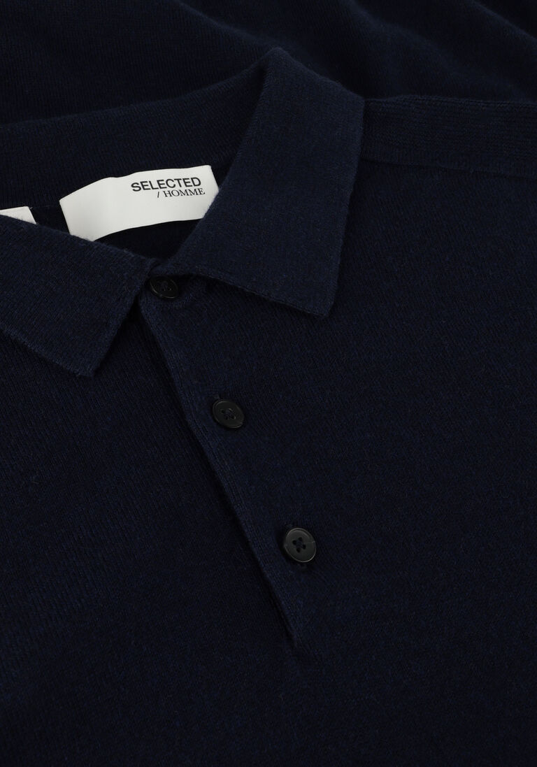 SELECTED HOMME donkerblauwe selected homme polo slhberg ss knit polo noos