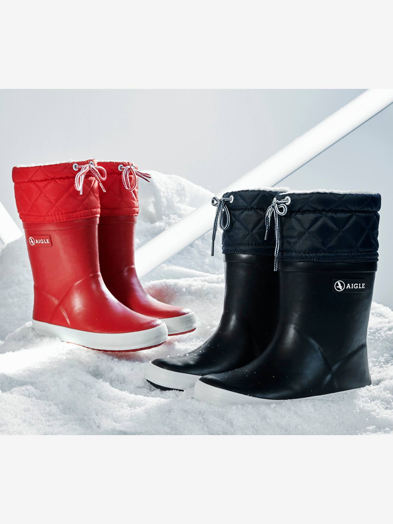 Botas de borracha Lolly Pop Giboulée AIGLE® pretas, tamanho médio, lisas