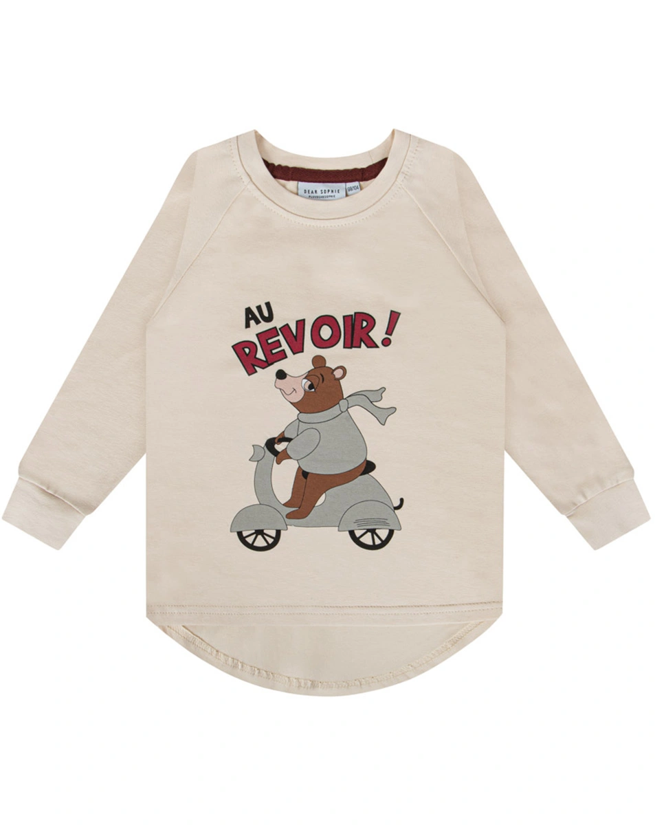 Sweatshirt MOTOBEAR in ecru