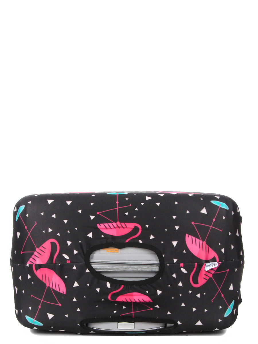 Housse de valise Periea Black with Pink Flamingos L