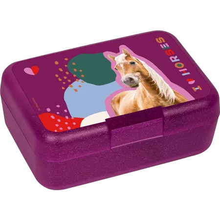 Die Spiegelburg Butterbrotdose - I LOVE HORSES (fuchsia)
