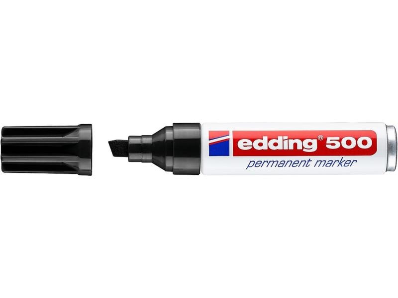 edding Permanent-Marker 500 Schwarz Zum dauerhaften Beschriften von diversen Materialien