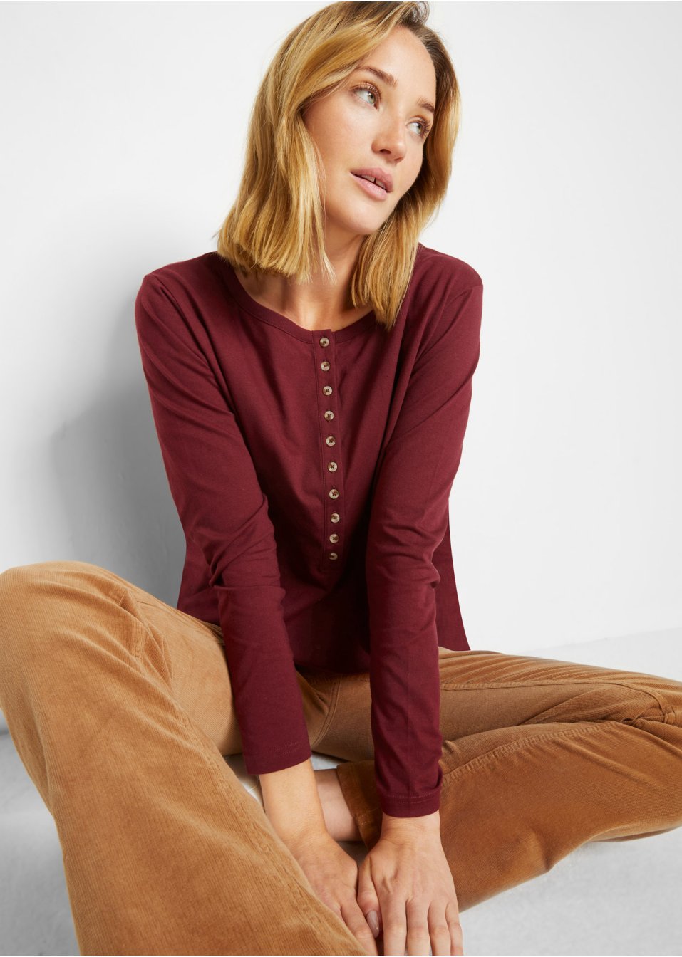 T-shirt col Henley