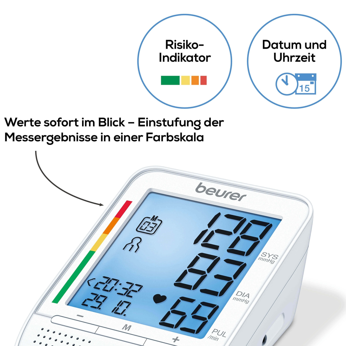 BM 49 Blutdruckmessgerät für den Oberarm mit Sprachausgabe   Arrhythmieerkennung (65628) - Weiss