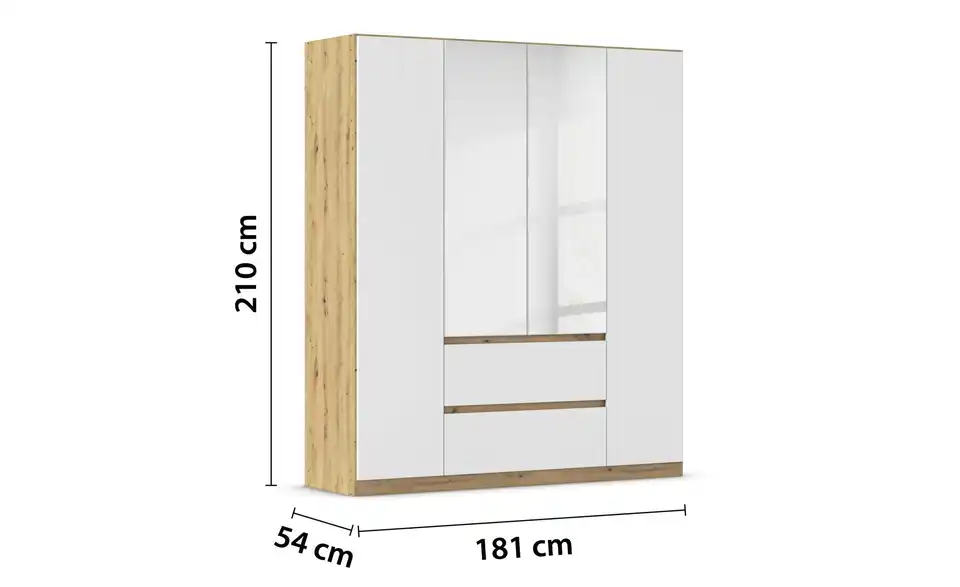 Drehtürenschrank Mainz 4 Stück 181 cm