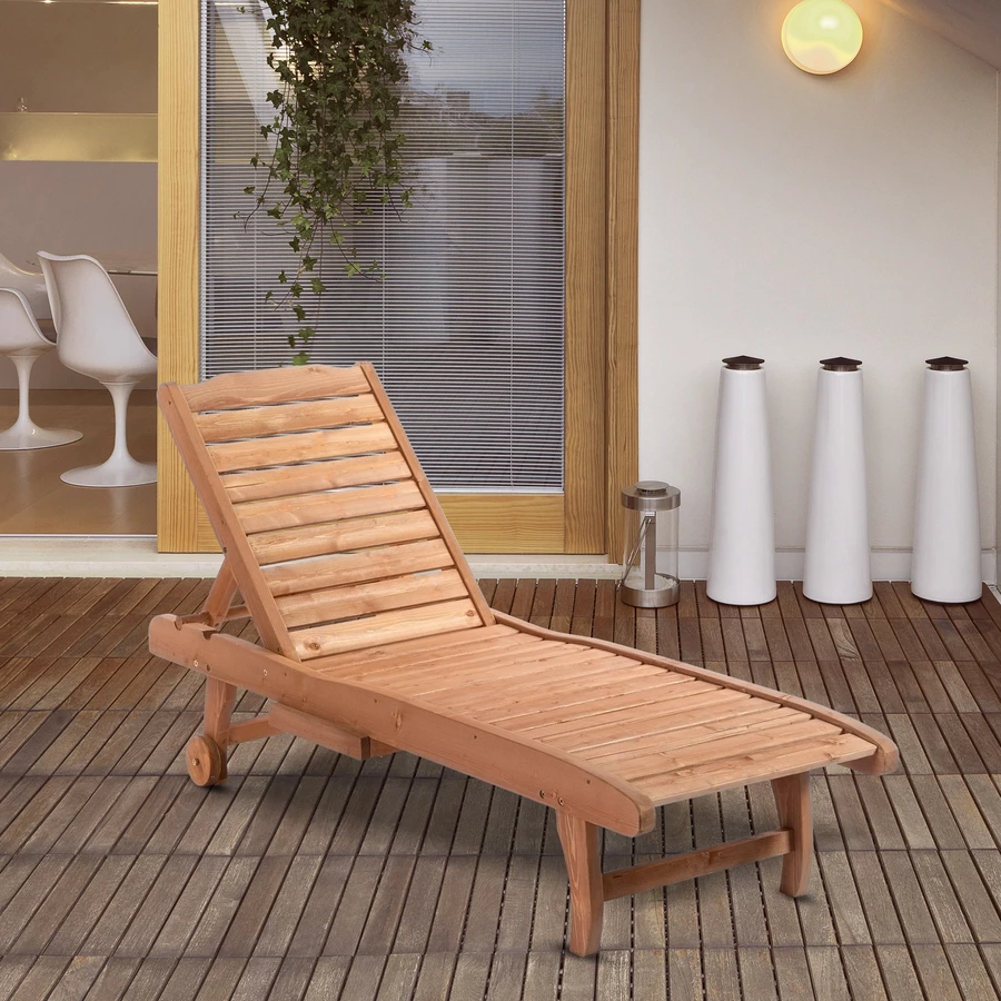 Outsunny Gartenliege mit 3 stufiger Rückenlehnenverstellung grau