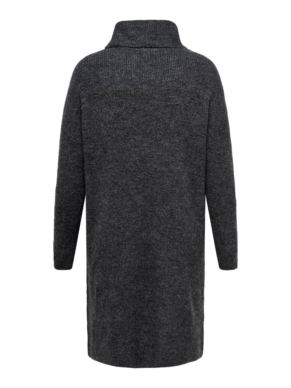 CARJANA Langes Kleid Dark Grey Melange