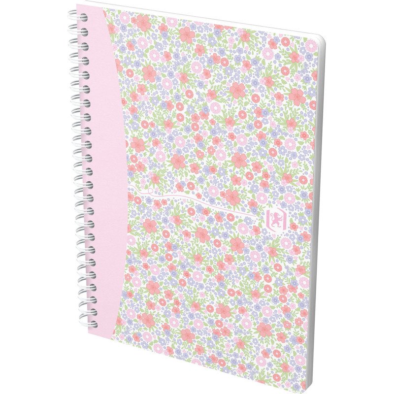 Cahier spirale Oxford Floral A5 14,8 x 21 cm petits carreaux 120 pages