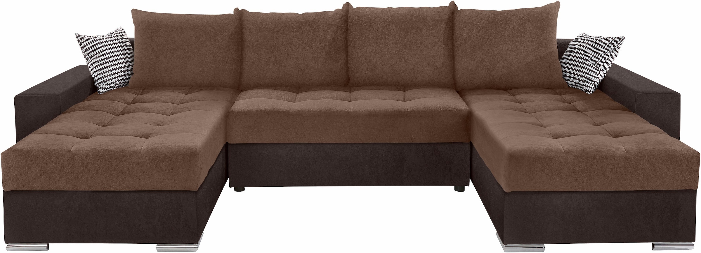 COLLECTION AB Wohnlandschaft »Josy XL U-Form, Breite: 313 cm« mit Bettfunktion, Bettkasten & 2 Zierkissen, Federkern
