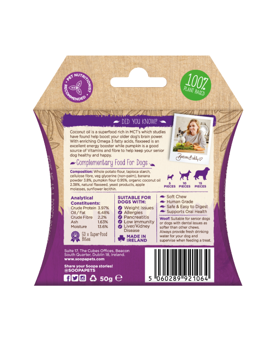 SOOPA - BLAND 4 for 119 -Senior Bites Banana & Pumpkin 50g