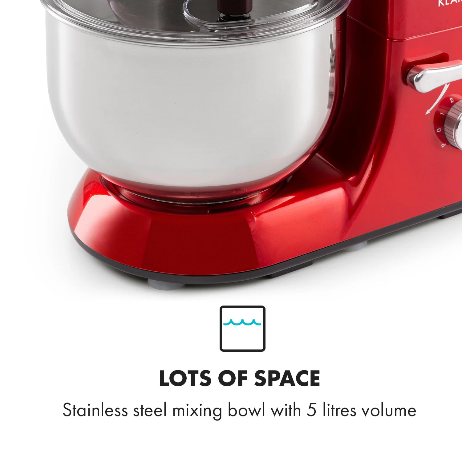 Bella Elegance Küchenmaschine 1800 W 2,7 PS 5,2 Ltr Edelstahl BPA-frei