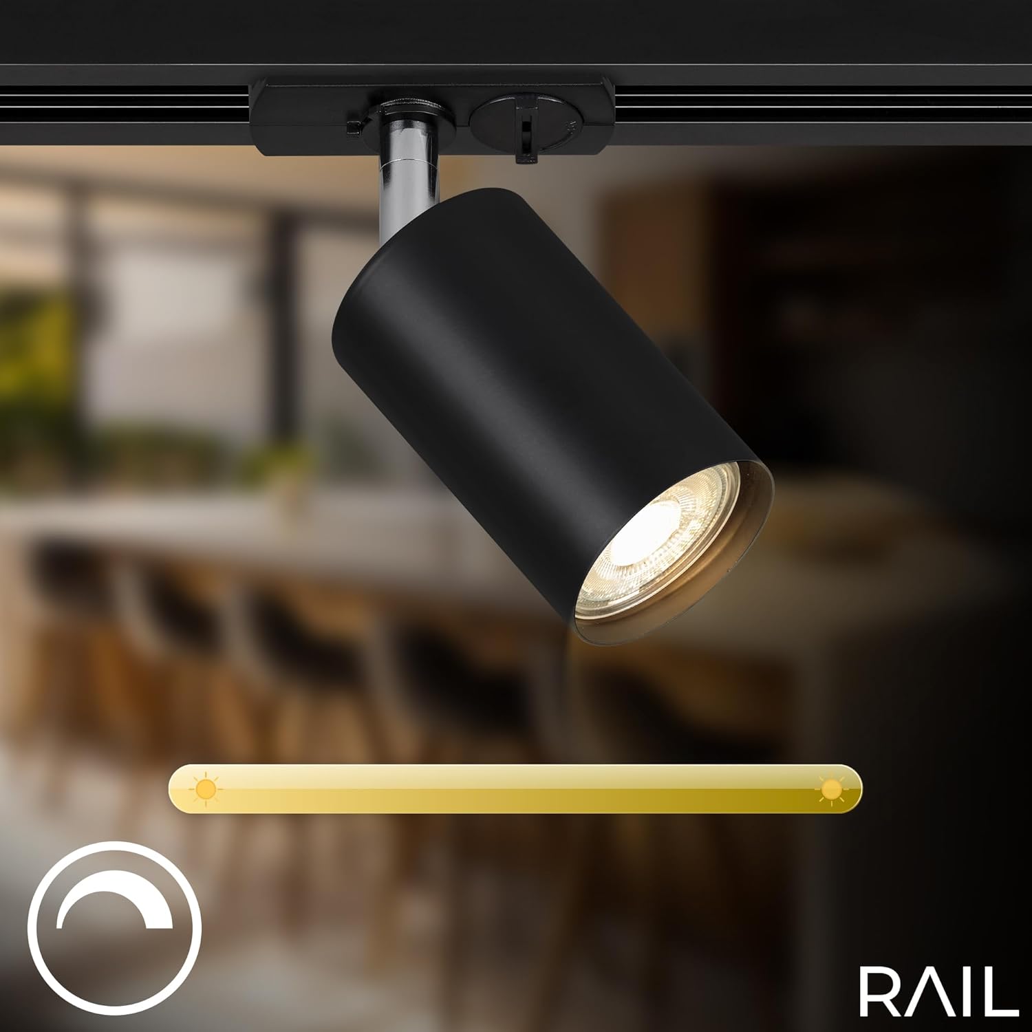 BRILONER - Schienensystem Rail Komplettset, 6x GU10 Spots schwenkbar, L-Form, Lichtschienensystem Decke, Strahler Schiene, Deckenlampe, Deckenleuchte, Spotlight, 3m, Schwarz