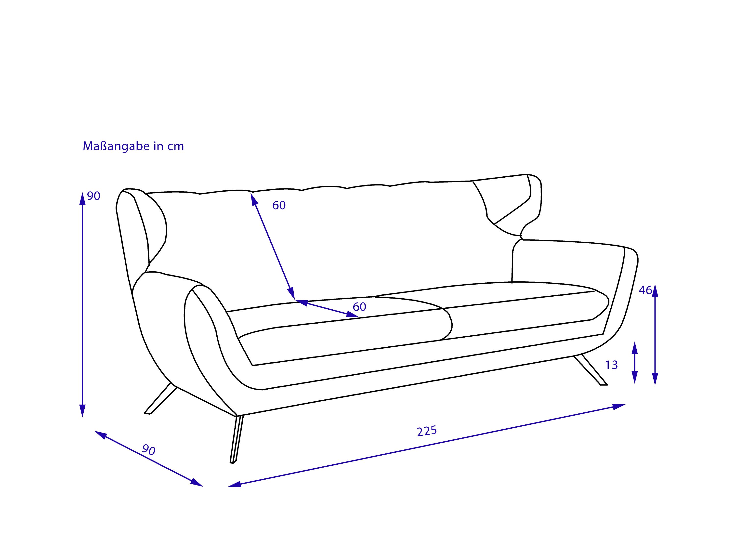 Sofa 3 Sitzer CHARLSTON rosa