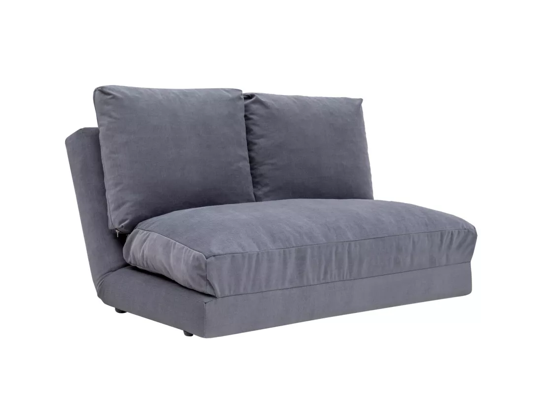 Fauteuil convertible multipositions velours Talya-Couleur Gris-2 places