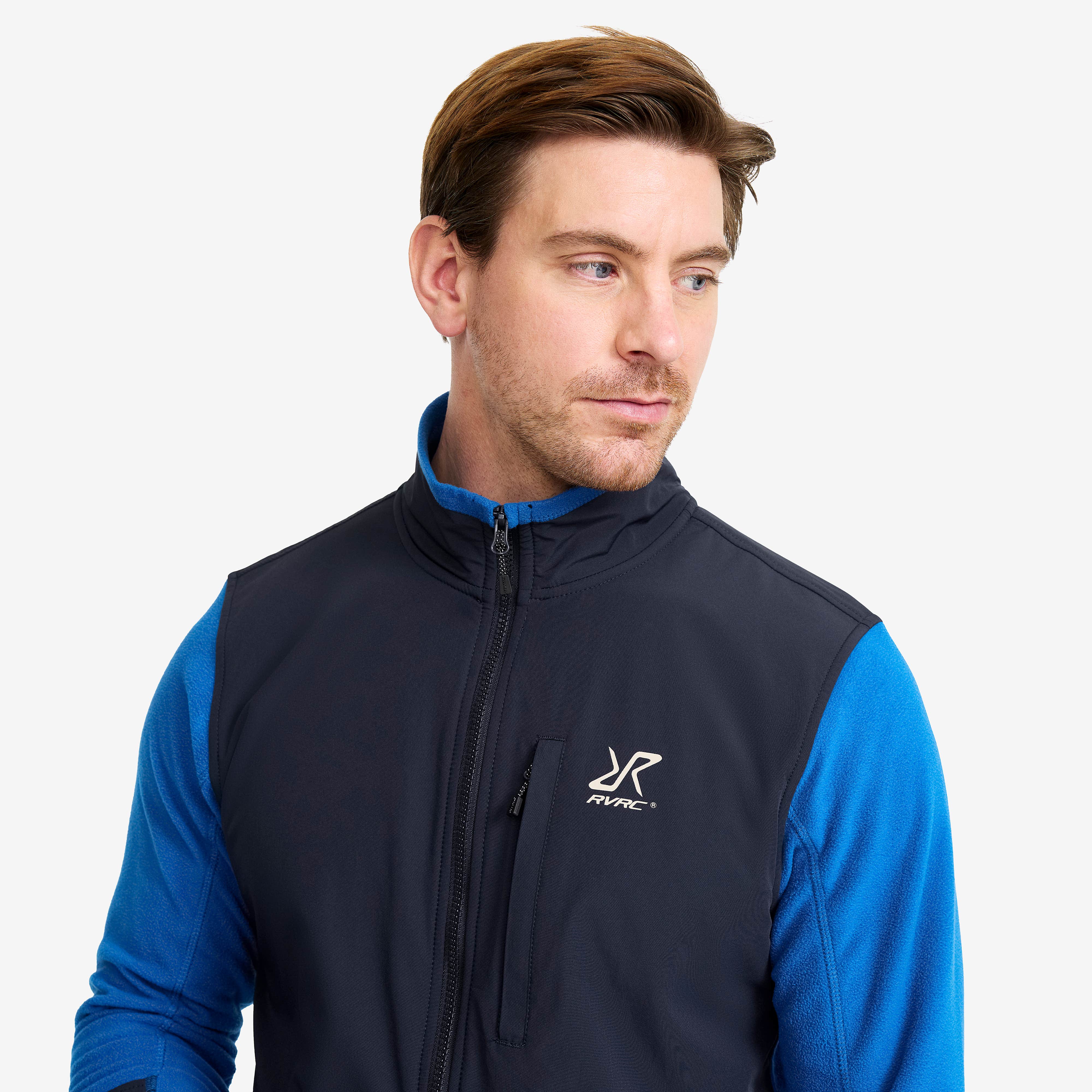 River Hybrid Fleece Herre Classic Blue