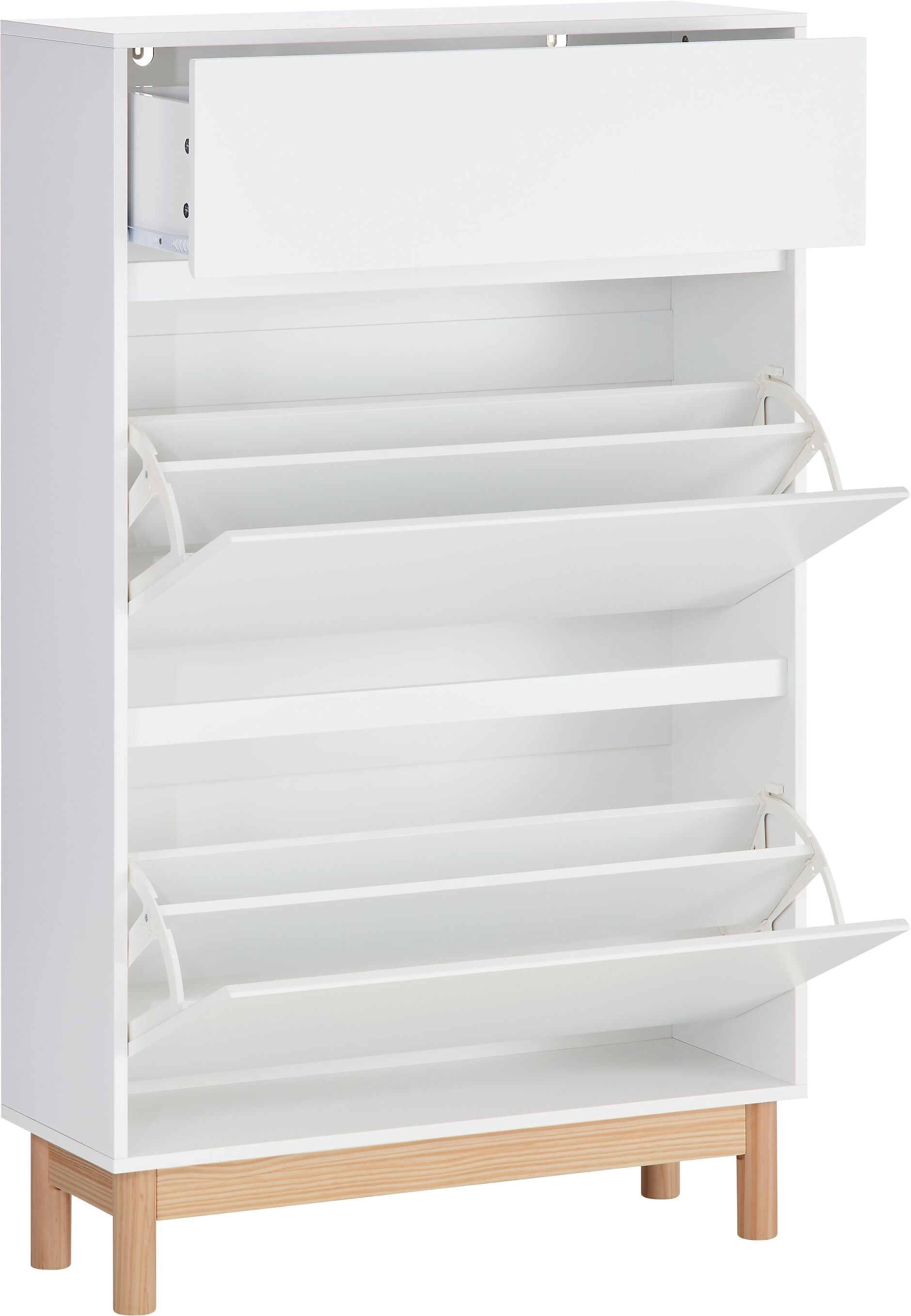MARLIN Schuhkippe - Weiss / B: 80.0 cm x T: 30.0 cm x H: 130.0 cm
