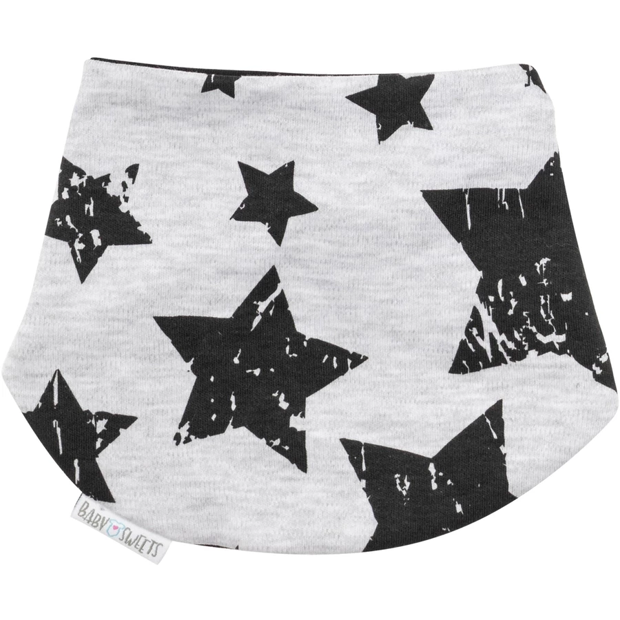 Baby Sweets 2tlg Set Strampler + Halstuch Lieblingsstücke Sterne schwarz grau