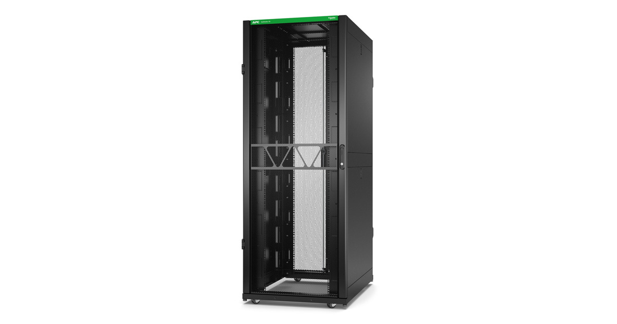 APCNetShelter SX Gen 2 AR3150B2, 42U server rack  (Zwart/groen, 75(b) x 199,1(h) x 107(d) cm, met zijkanten)