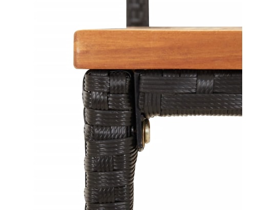 VIDAXL - Tabourets de bar 2 pcs noir résine tressée et bois d'acacia
