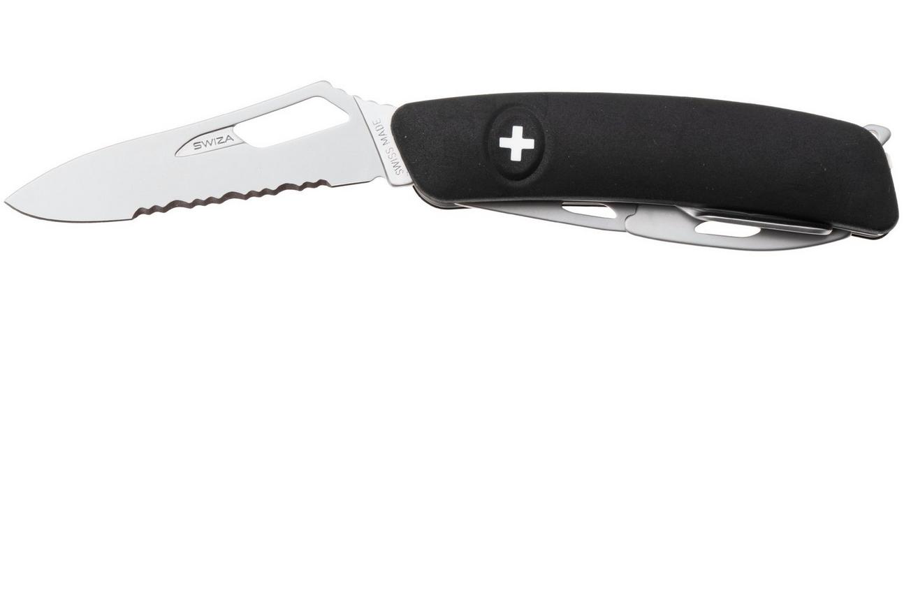 Swiza SH03 TR AM, KST.0036.1010, Black, Zwitsers zakmes, partly serrated, 6 tools
