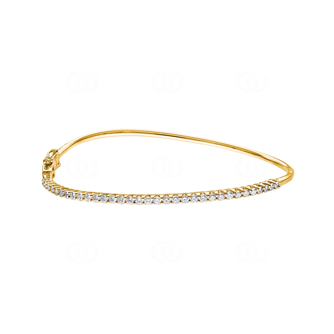 1.00 Karat Diamantarmreif geschwungen 750/18 K Gelbgold