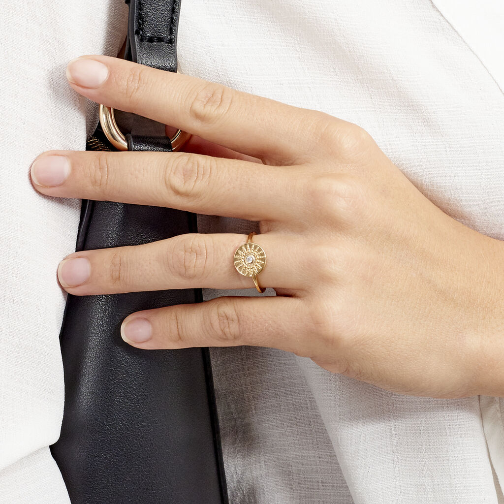 Bague Artea Plaqué Or Jaune Oxyde De Zirconium