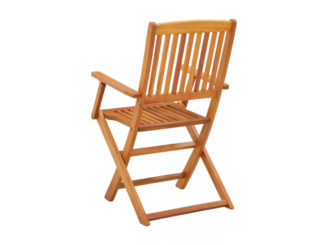 Chaises de jardin pliables lot de 4 Bois d'eucalyptus massif