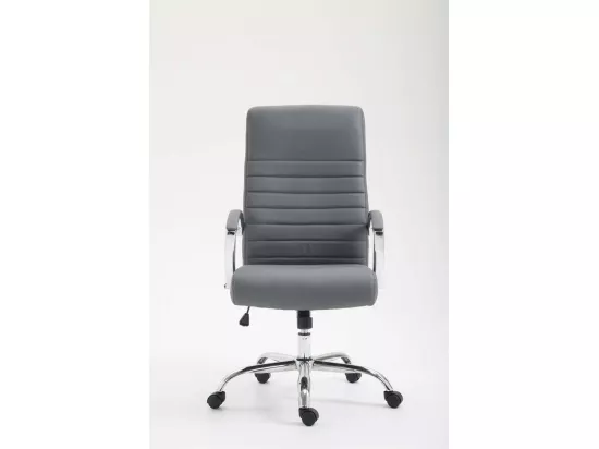 Chaise de bureau - Similicuir & Métal chromé - Gris - Valais